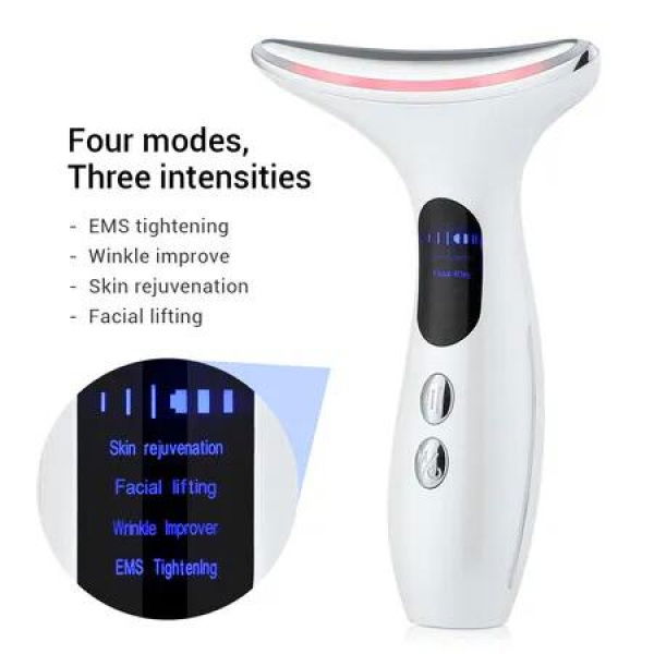 Professional EMS Micro-Current Face & Neck Lifting Device: Rejuvenate Your Skin Lifts and Firms the Face and Neck (White)