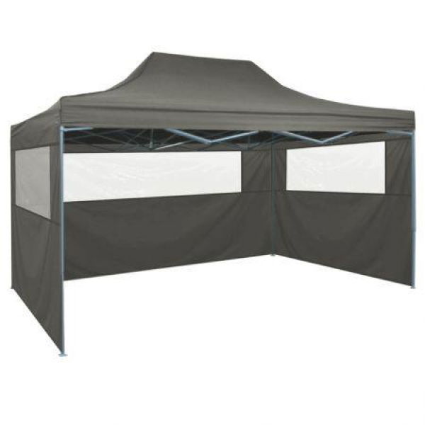 Professional Folding Party Tent With 3 Sidewalls 3x4 M Steel Anthracite