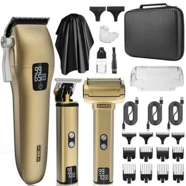 Professional Hair Clippers for Men,3 in 1 T-Blade Trimmer,Nose Trimmer, Electric Shavers,Cordless Barber Clippers,Hair Cutting Kit