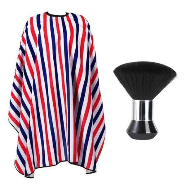 Professional Hair Cutting Cape with Neck Duster Brush,Large Size Salon Barber Cape,Mix Color