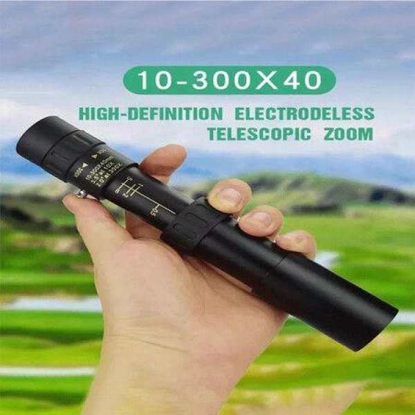 Professional HD 10-300x40 Monocular Telescope Powerful Portable Zoom High Quality BAK4-Prism Waterproof For Camping
