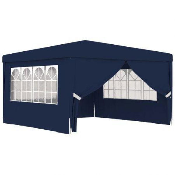 Professional Party Tent With Side Walls 4x4m Blue 90g/m²