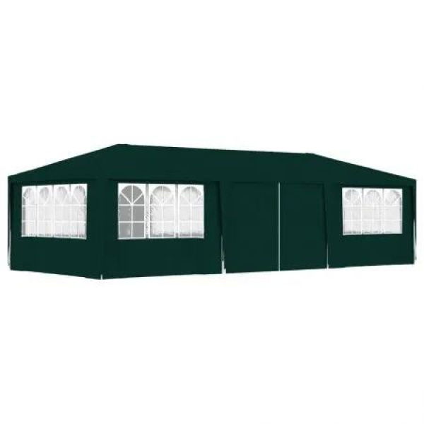 Professional Party Tent with Side Walls 4x9 m Green 90 g/mÂ²