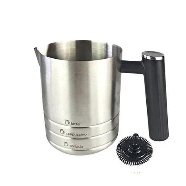 Professional Stainless Steel Milk Frother Cup with Ergonomic Handle for ES601 ES655 Coffee Machine Milk Frothing Jug for Latte Art Enthusiasts