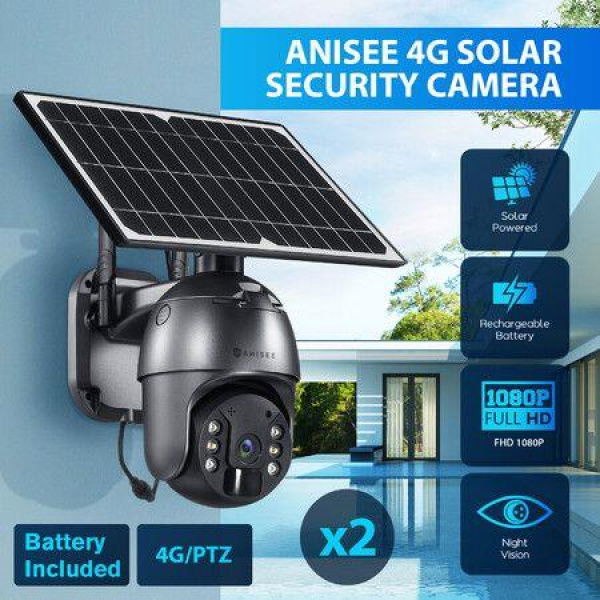 PTZ Security Camera 4G LTE CCTV Spy Wireless Wifi Home Surveillance System Outdoor With Solar Panel Battery SIM Card X2