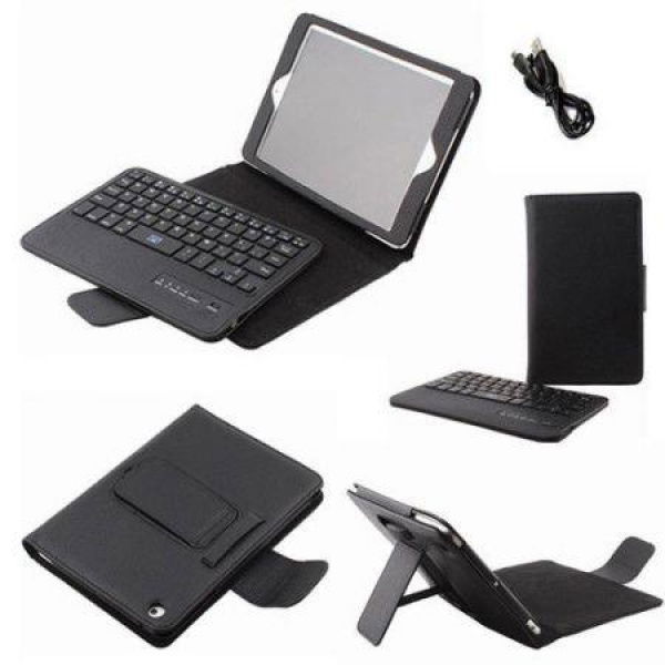 PU+ABS Cover Case With Removable Bluetooth Keyboard For Apple IPad Mini - Black.