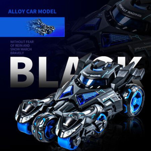 Pull Back Cars Vehicles Motorcycle Launcher Toy Die-cast 3-in-1 Catapult Race Trinity Chariot (Black)