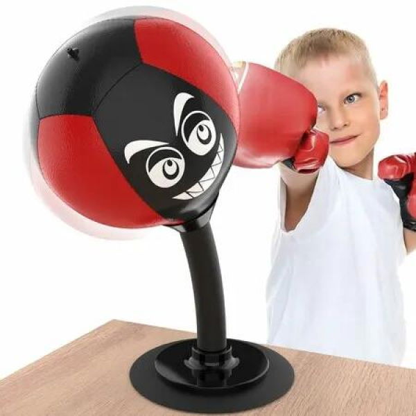 Punching Bag Desktop Stress Relief Office Suction Cup Heavy Duty Desk Boxing Ball Black Fun
