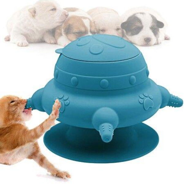 Puppy Feeder 4 Teats Puppy Milk Feeder Silicone Puppy Nursing Station 240ml Puppy Nursing Bottles For Kittens Rabbits-Blue