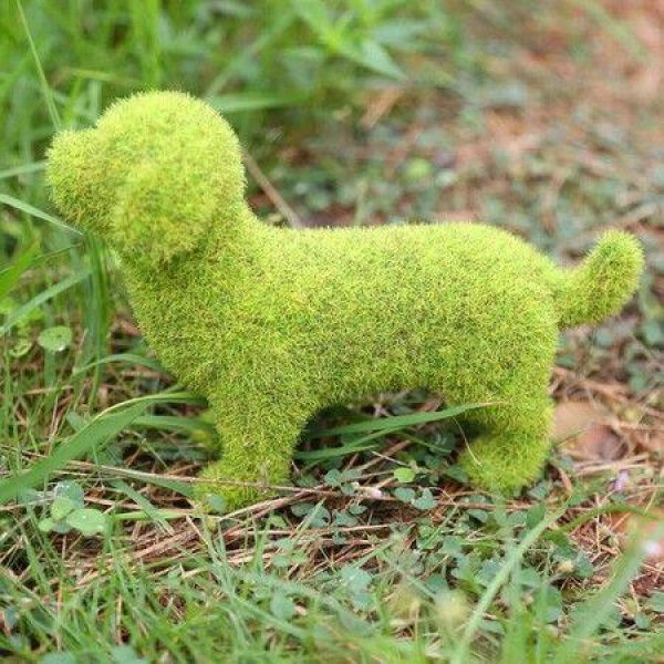 Puppy Garden Decor Outdoor Statues Lovely Flocking Dog For Yard Decor