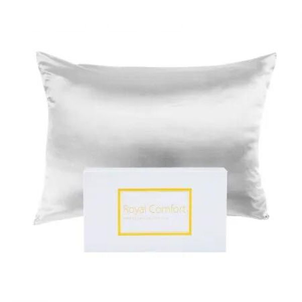 Pure Silk Pillow Case by Royal Comfort-Silver