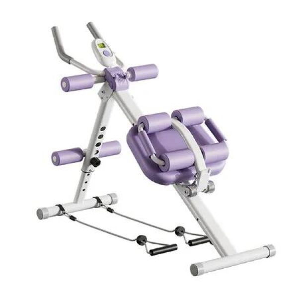 Purple Ab Machine, Abs Workout Equipment, Adjustable Ab Trainer Machine for Abs Workout at Home Gym, Foldable, Knee Protection