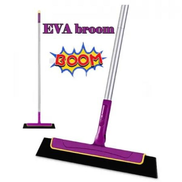 Purple Floor Squeegee WiperBroom Floor Tile Cleaning Household Extendable Handle