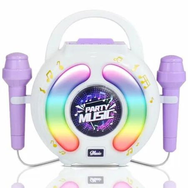 (Purple)Karaoke Machine for Kids, Portable Singing Machine Karaoke Toys with 2 Microphone,Party Favor Birthday Gifts for Toddlers Boys And Girls