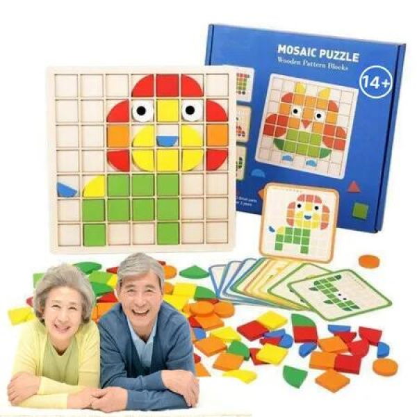 Puzzle Building Block Toys for Seniors and Children Mosaic Puzzle Intellect Toy Pegboard Jigsaw Puzzle Block Building Game