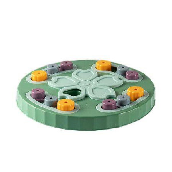 Puzzle Toys Feeder Slow Increase Interactive IQ Food Dispenser Eat Non-Slip Bowl Pet Cat Dogs Training Game (Green)