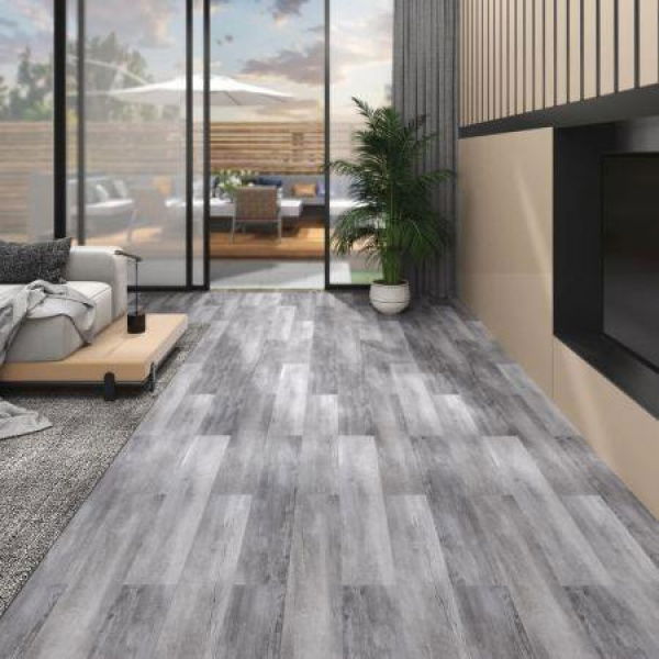 PVC Flooring Planks 5.02m 2mm Self-adhesive Matte Wood Grey.