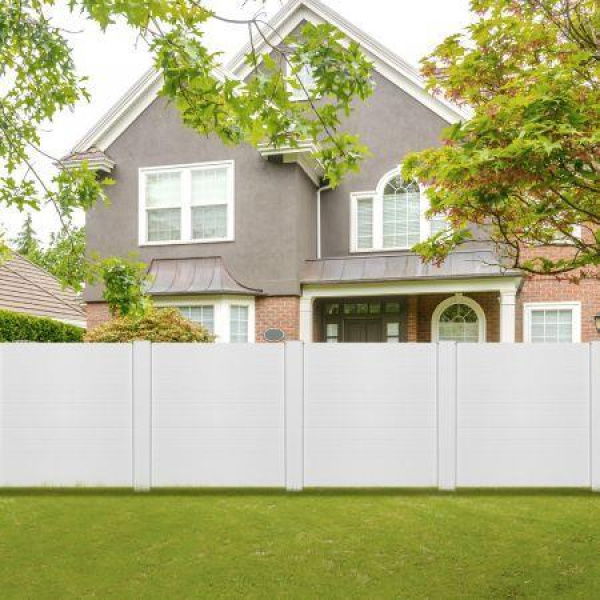 PVC Privacy Fence Panels With 3 Cuspidal Foot Stakes For Garden & Patio.