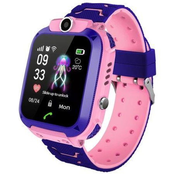 Q12B 1.44-inch Touch Screen Kids Smart Phone Watch Front-facing Camera Safety Zone Alarm - NO GPS - Pink