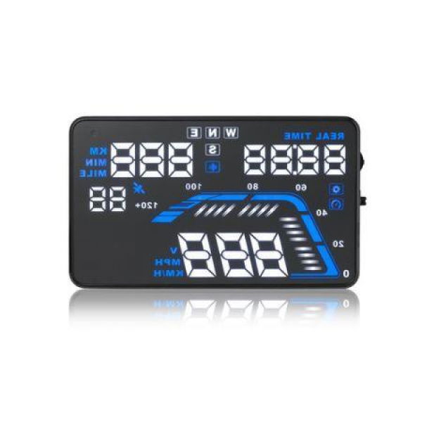 Q7 5.5 Car HUD Head-Up Display GPS Speed Warning System Fuel Consumption New.