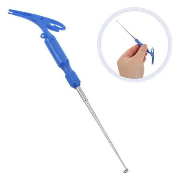 Quick Release Fishhook Extractor Tool Durable Stainless Steel Shaped Remover Multifunctional Knot Tying and Dehooking Device for and Lake Fishing