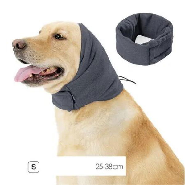 Quiet Ears for Dogs, Dog Calming Hoodie, Adjustable Dog Ear Muffs for Noise Protection, Ear Wrap Head Cover, Head Circle: 25cm to 38 cm, Small