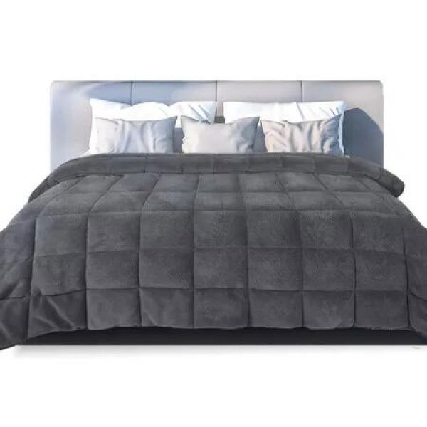 Quilt Doona Comforter Blanket Grey King