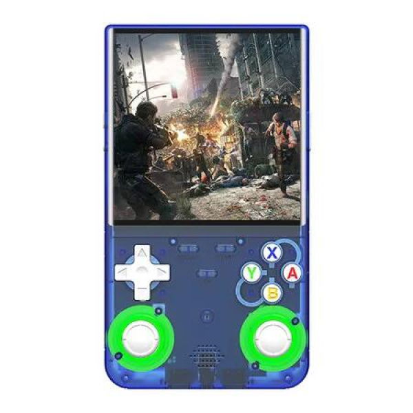 R36Ultras Handheld Game Console with 4 Inch IPS Screen, 64GB TF Card Contains 15000+ Games, WiFi Enabled Retro Handheld Games Console (Blue)