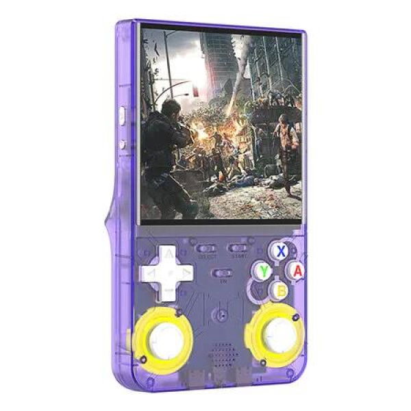 R36Ultras Handheld Game Console with 4 Inch IPS Screen, 64GB TF Card Contains 15000+ Games, WiFi Enabled Retro Handheld Games Console (Purple)