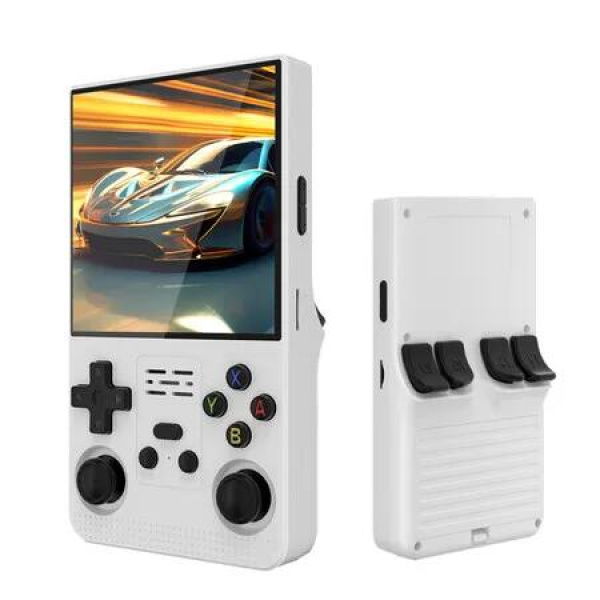 R39MAX Retro Handheld Game Console, 4.0 Inch IPS Screen and 64GB Memory, Portable Arcade Video Gaming Console Gift for Boys and Girls (White)