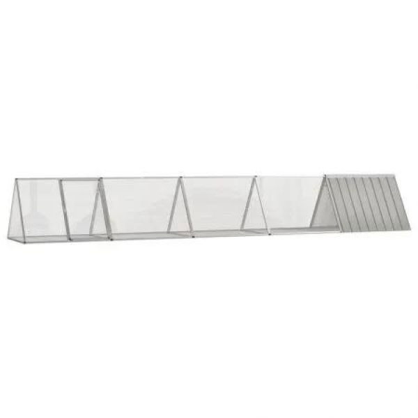 Rabbit Cage Grey 504.5x80.5x71 cm Galvanised Steel