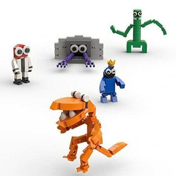 Rainbow Friends Building Block Set Odd World Blue Monster Action Figure Horror Toy Friday Night Monster Building Toy (Mini 5 Set) 286 Pcs