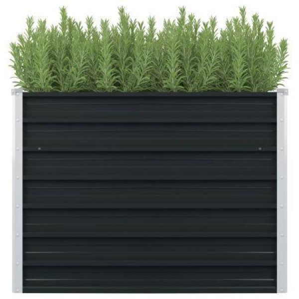 Raised Easy Grow Garden Bed Anthracite Galvanised Steel 100cm