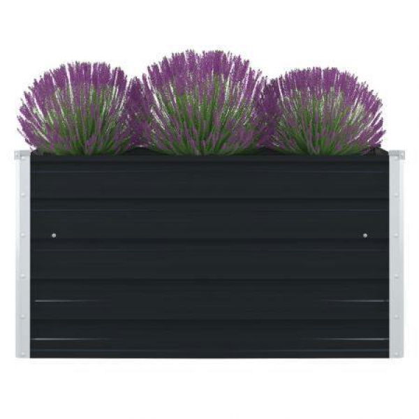 Raised Garden Bed 100x100x45 Cm Galvanised Steel Anthracite