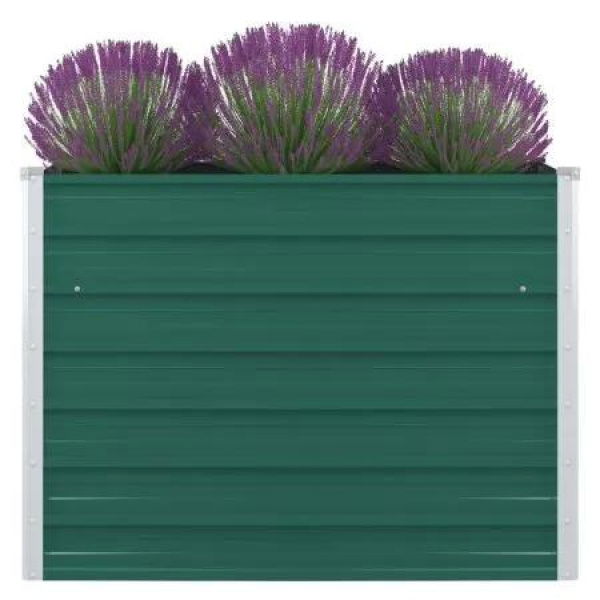 Raised Garden Bed 100x100x77 cm Galvanised Steel Green