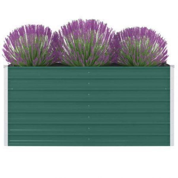 Raised Garden Bed 160x80x77 Cm Galvanised Steel Green