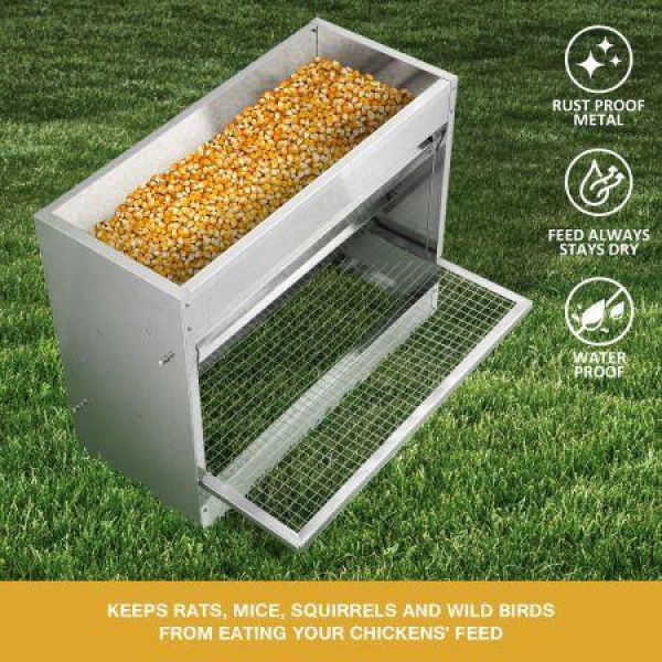 Rat BirdProof 10kg Waterproof Auto Treadle Chicken Feeder RedTicket