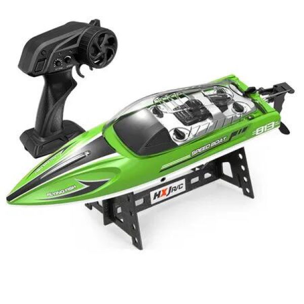 RC Boat, 14 inch Remote Control Boat for Boys Girls Men Women, 25 KPH Fast RC Speed Boats with 1100 mAh Battery, Green
