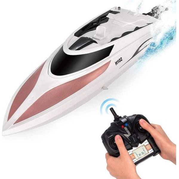 RC Boat | Remote Control Boat For Kids And Adults 2.4 GHz Remote Control | H102 Model - Brown