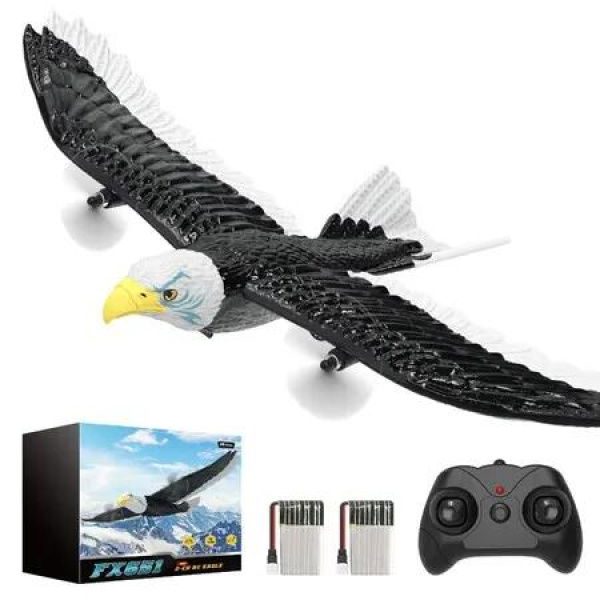 RC Eagle Plane Remote Control RTF 2.4GHz 2CH Flying Bird 6-Axis Gyro Stabilizer Easy Fly Beginners Kids Batteries Propeller