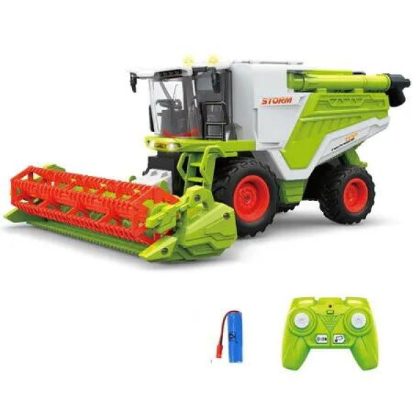 RC Farm Tractor Toy 2.4G Remote Control Combine Harvester Truck with Sounds Lights,Spray,1:24 High Simulation Vehicle Toys for Kids Ages 3+