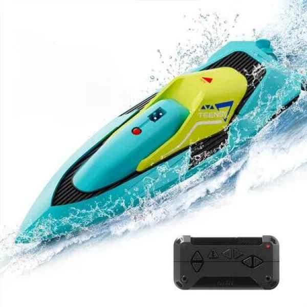 RC Mini Boat with LED Light,2.4Ghz Full Proportional Remote Control Boat for Pools and Lakes,Capsize Recovery,Water Play Toy Gift,Age3+