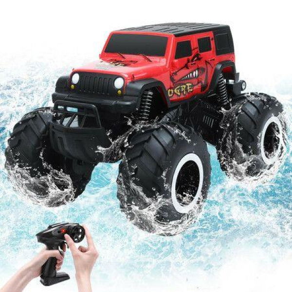 RC Monster Trucks Off-road 2.4 GHz Amphibious Remote Control Car Beach Lake Pool Toys for Boys Ages 4+