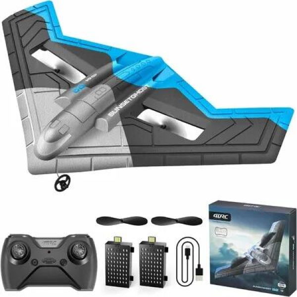 RC Planes,RC Plane wiht Lights,Remote Control Airplane Fighter Toys,2.4GHz RTF Aircraft Jet Plane with 2 Batteries,Easy to Fly