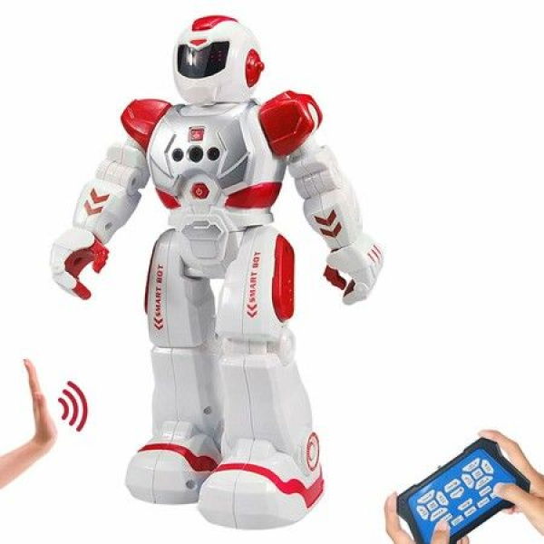 RC Robots Intellectual Gesture Sensor Programmable Toys With Infrared Controller Kits For Kids Age 6+ (Red/White)