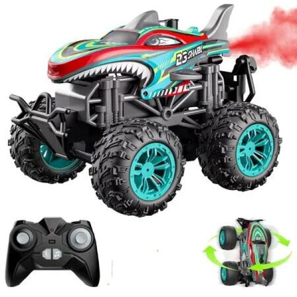 RC Spray Car 1/18 RC Car 2.4Ghz Stunt Car Remote Control Stunt Vehicle Toys with Rear Fog Stream Music LED Light Auto-Play