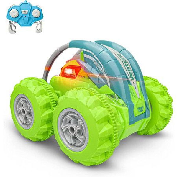 RC Stunt Car 360 Remote Control Car With Colorful Lights For Kids Ages 6-12 RC Racing Car For Boys And Girls Green