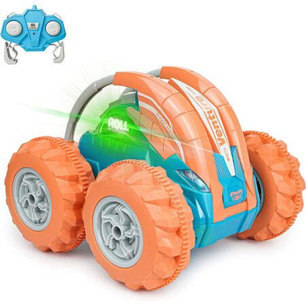 RC Stunt Car 360 Remote Control Car With Colorful Lights For Kids Ages 6-12 RC Racing Car For Boys And Girls Orange