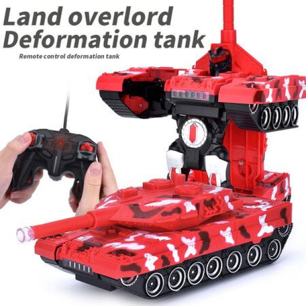 RC Transforming Tank Autobots Toy Transformation For Kids Boys And Girls Gift - Col. Red.