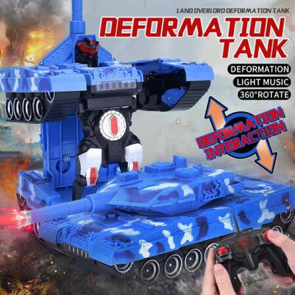 RC Transforming Tank Autobots Toy Transformation For Kids Boys And Girls Gift Color: Blue.